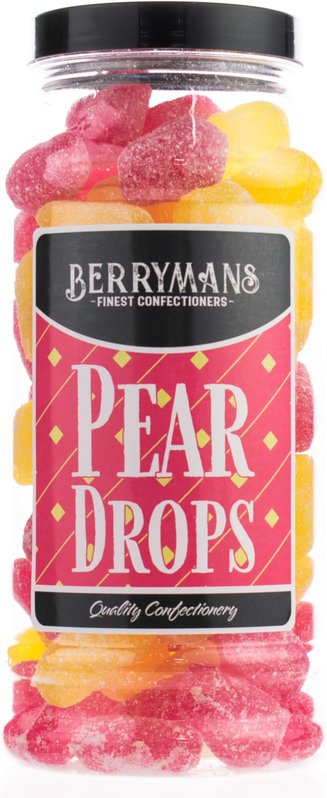 Original Pear Drops Retro Boiled Sweets Gift Jar By Berrymans Sweet Shop - Classic Sweets, Traditional Taste.