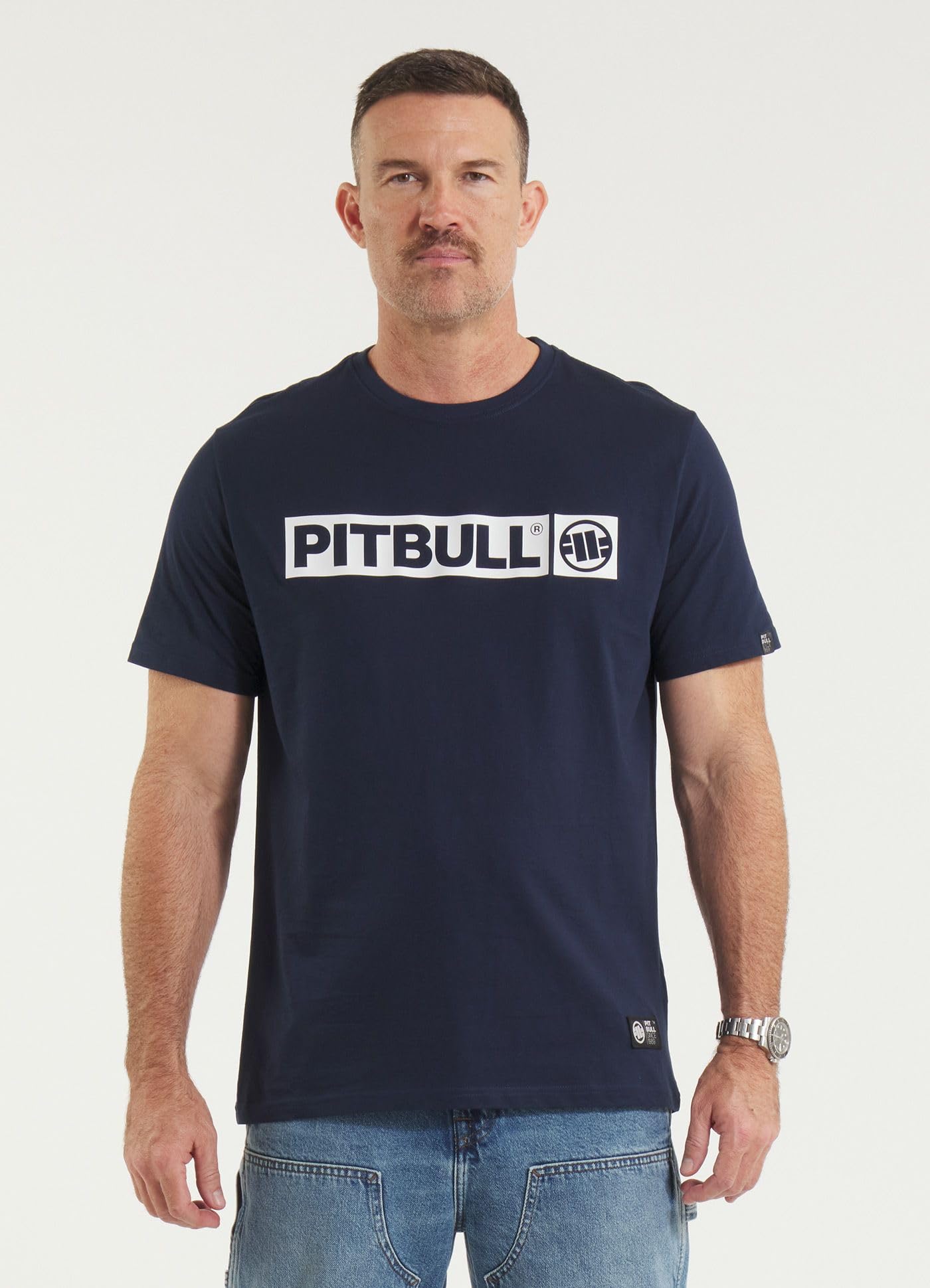 PITBULL - Camiseta Hombre Hilltop, Camisetas Manga Corta Hombre, T-Shirt Corte Regular Clásico, Camisetas Hombre de Algodón, Camiseta Hombre Manga Corta Ideal para el Verano