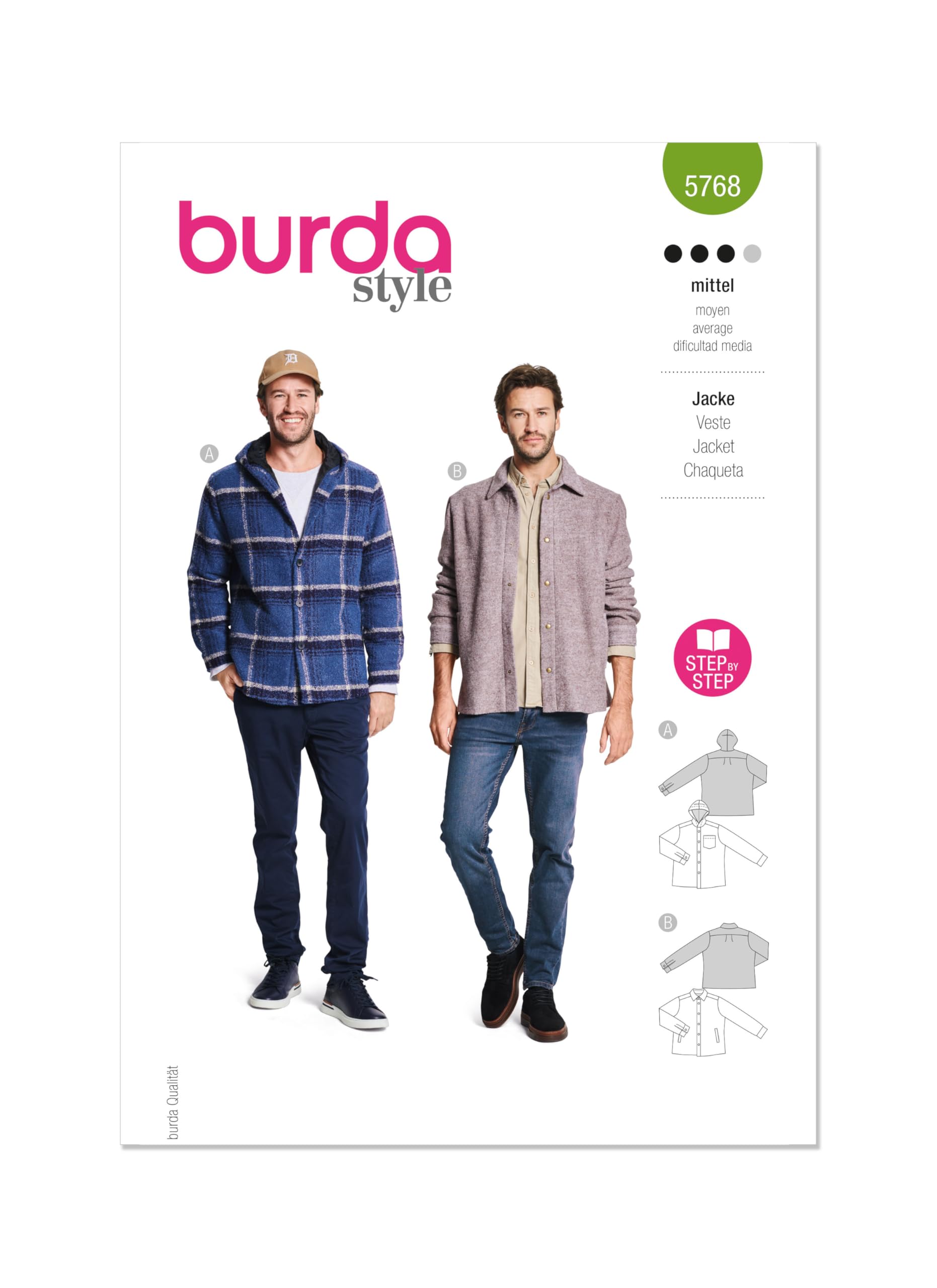 Burda Style Sewing Pattern B5768 Men's Jacket