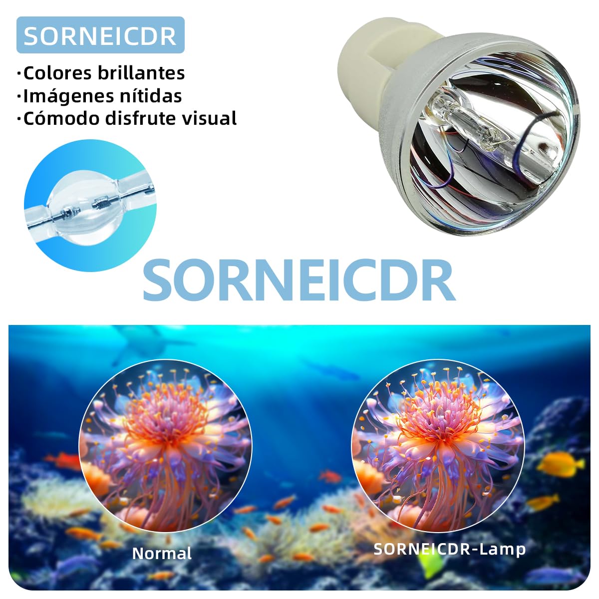 SORNEICDR P-VIP 240/0.8 E20.8 Projector lamp Compatible with ACER P1166 P1266 P1266I P1266P X1161P BENQ W1000 W1000+ HP3920 MP626 MP70 PANASONIC CHSP8CS01GC01 POA-LMP133 PT-SD2600C ET-LAL200 - Image 3