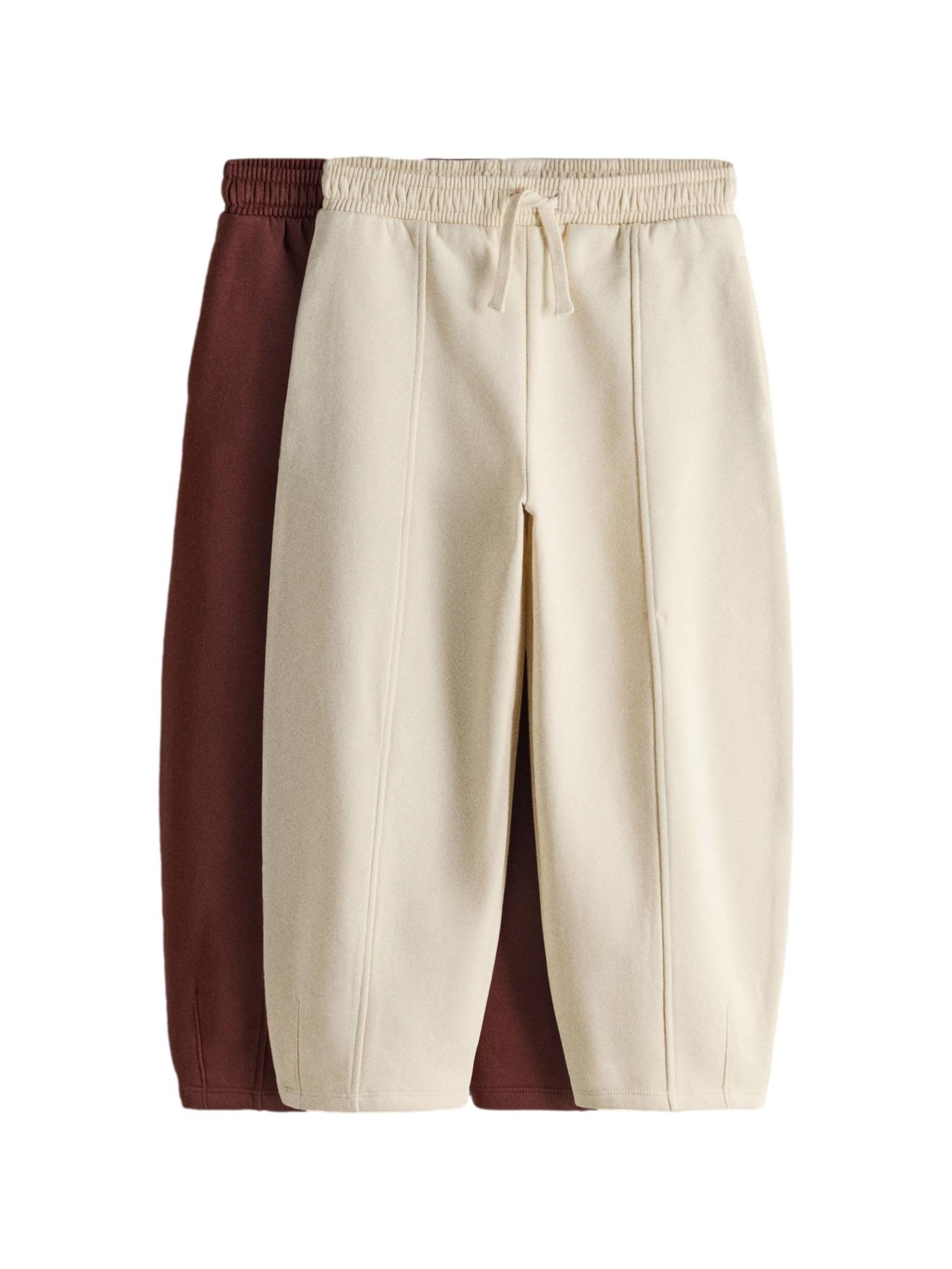 THE SET Niñas Pack de 2 Pantalones de chándal de Corte Barrel