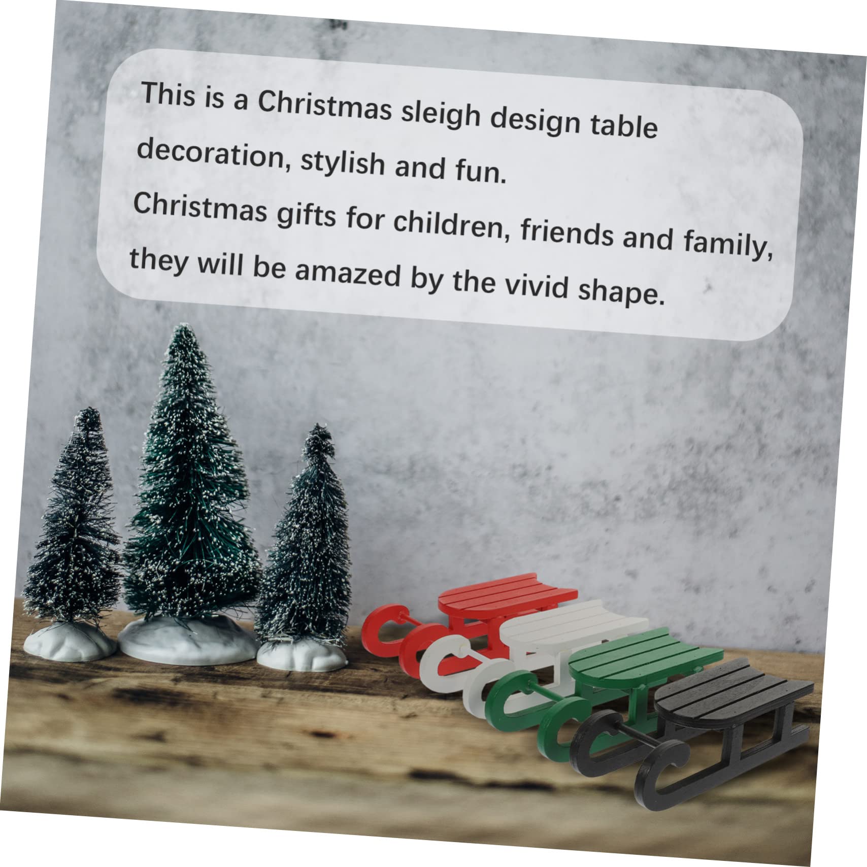 Cabilock 5 Juegos Colgante De Trineo De Madera Decoração Christmas Decor De Nieve Adorno De Mesa De Navidad Mini Trineo Adorno De Trineo De Madera Trineo De Escritorio 4 Uds * 5