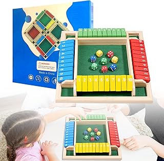 Comprar LURNODY Shut The Box Game, Juegos de Mesa Tablero con Dados para Mejorar Las Habilidades Matemáticas Y de Toma de Decisiones, Juego Mesa Dados Madera, Adecuado para Aula O Bar en Casa