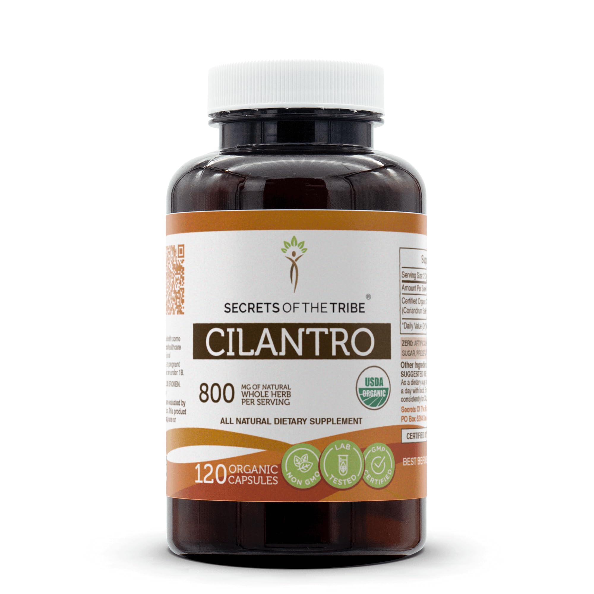 Secrets of the Tribe Cilantro USDA Organic Capsules | Certified Organic Vegetarian Capsules, Herbal Dietary Supplement | Coriandrum Sativum Dried Leaf (120 Count)