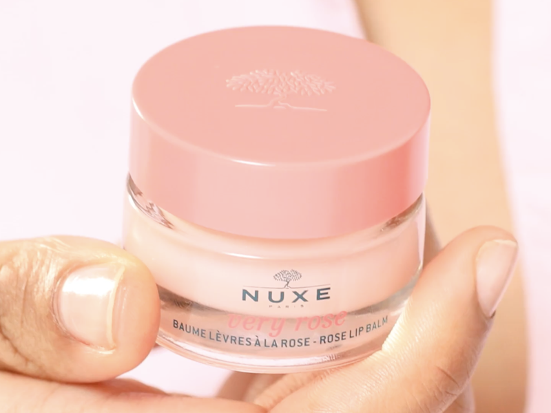NUXE Very Rose Organic Lip Balm, 100% Natural Moisturizing Treatment for Dry Lips With Shea Butter & Beeswax, 0.52 Oz