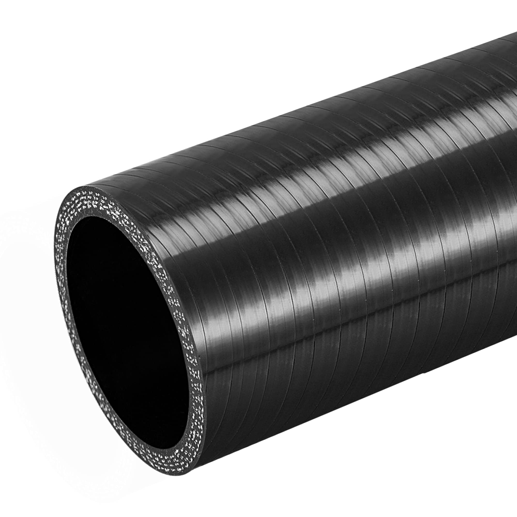 X AUTOHAUX Samochodowy prosty silikonowy sprzęgło Turbo rura 35 mm 1,38 cala śr. 76 mm czarny