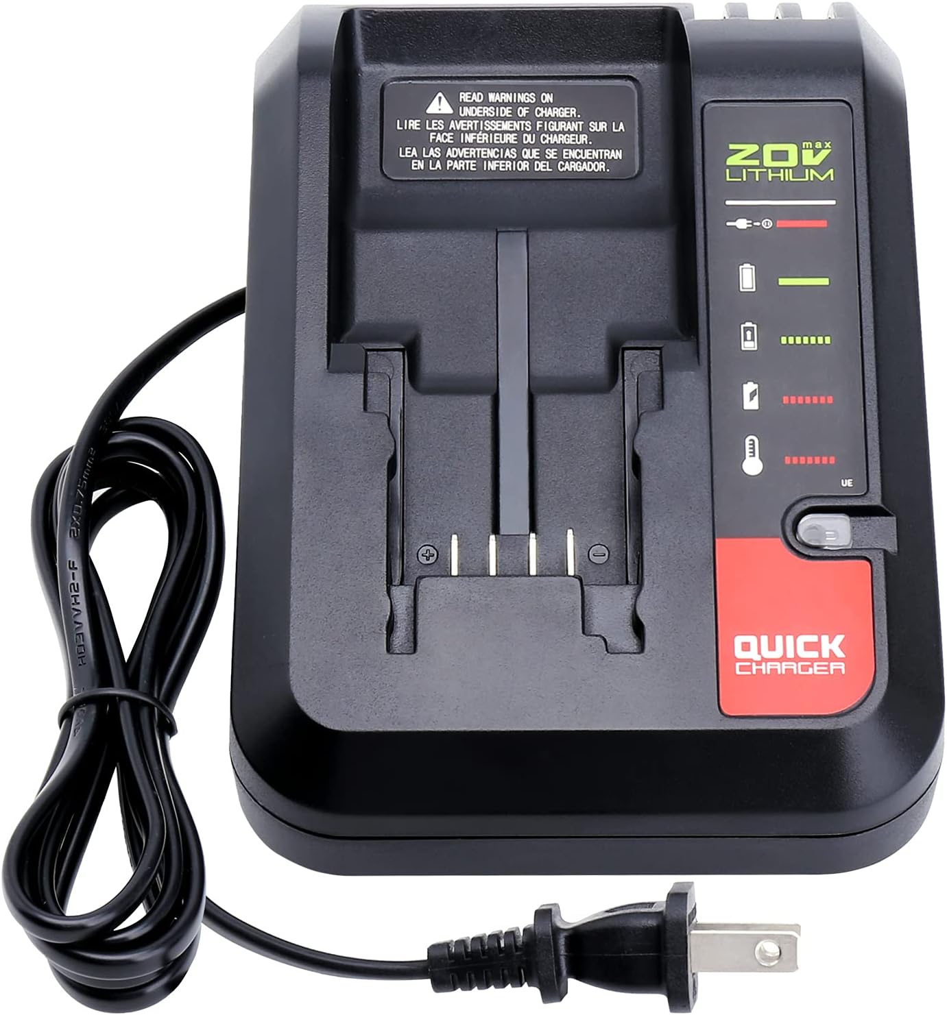 Elefly 20V Battery Charger PCC692L Compatible with Porter Cable 20V Lithium Battery PCC680L PCC685LP and Compatible with Black Decker 20V Battery LBXR20 LB2X4020