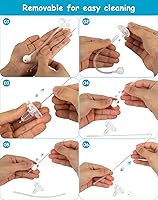 Vista 6 de Kit de conversión de vaso para biberones de vidrio estrechos y estrechos de Dr. Browns, kit de transición a prueba de derrames con boquilla