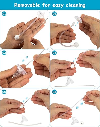 Miniatura 6 de Kit de conversión de vaso para biberones de vidrio estrechos y estrechos de Dr. Browns, kit de transición a prueba de derrames con boquilla de