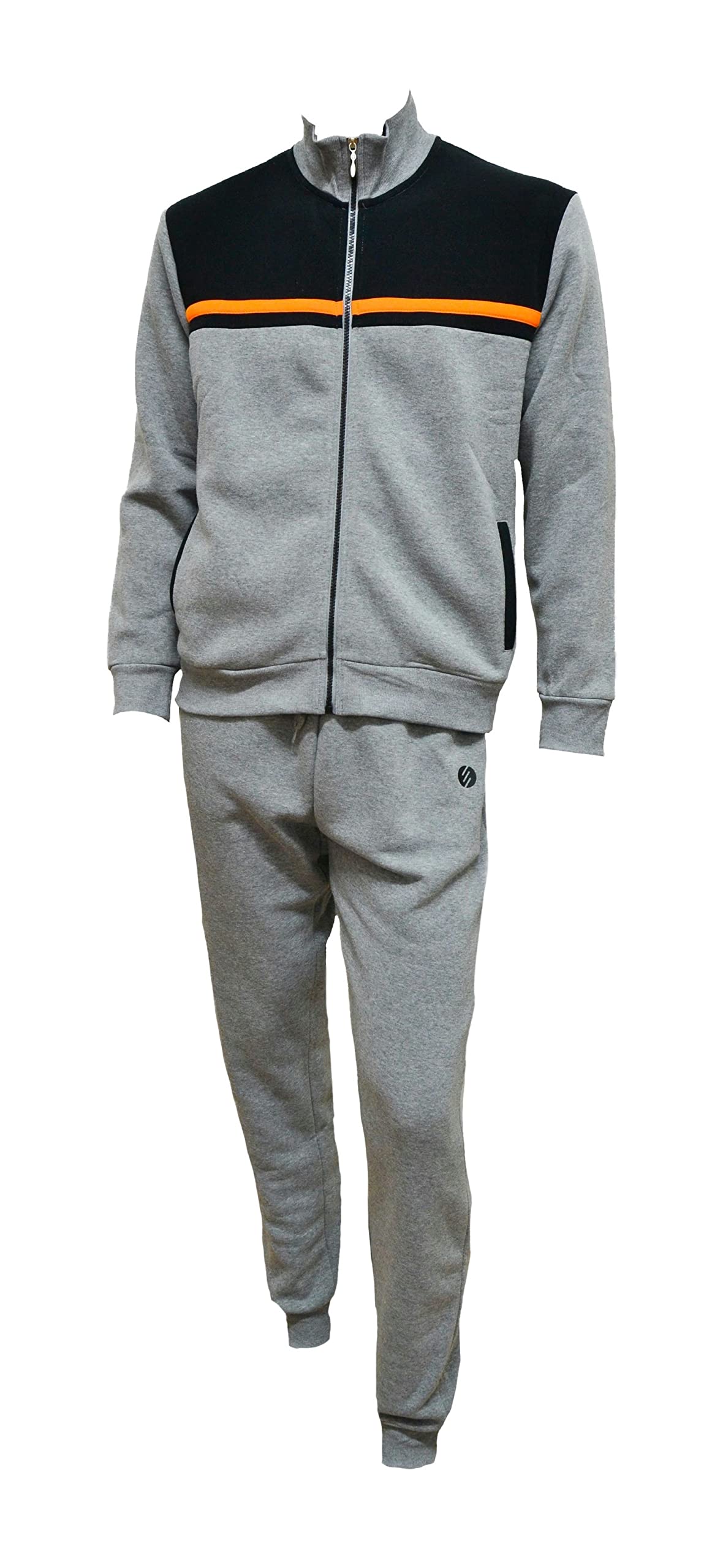 Nottingham Chándal de invierno para hombre, confeccionado en sudadera de algodón Garzato, traje de hombre completo deportivo para ocio y deporte, 39286 Gris, M