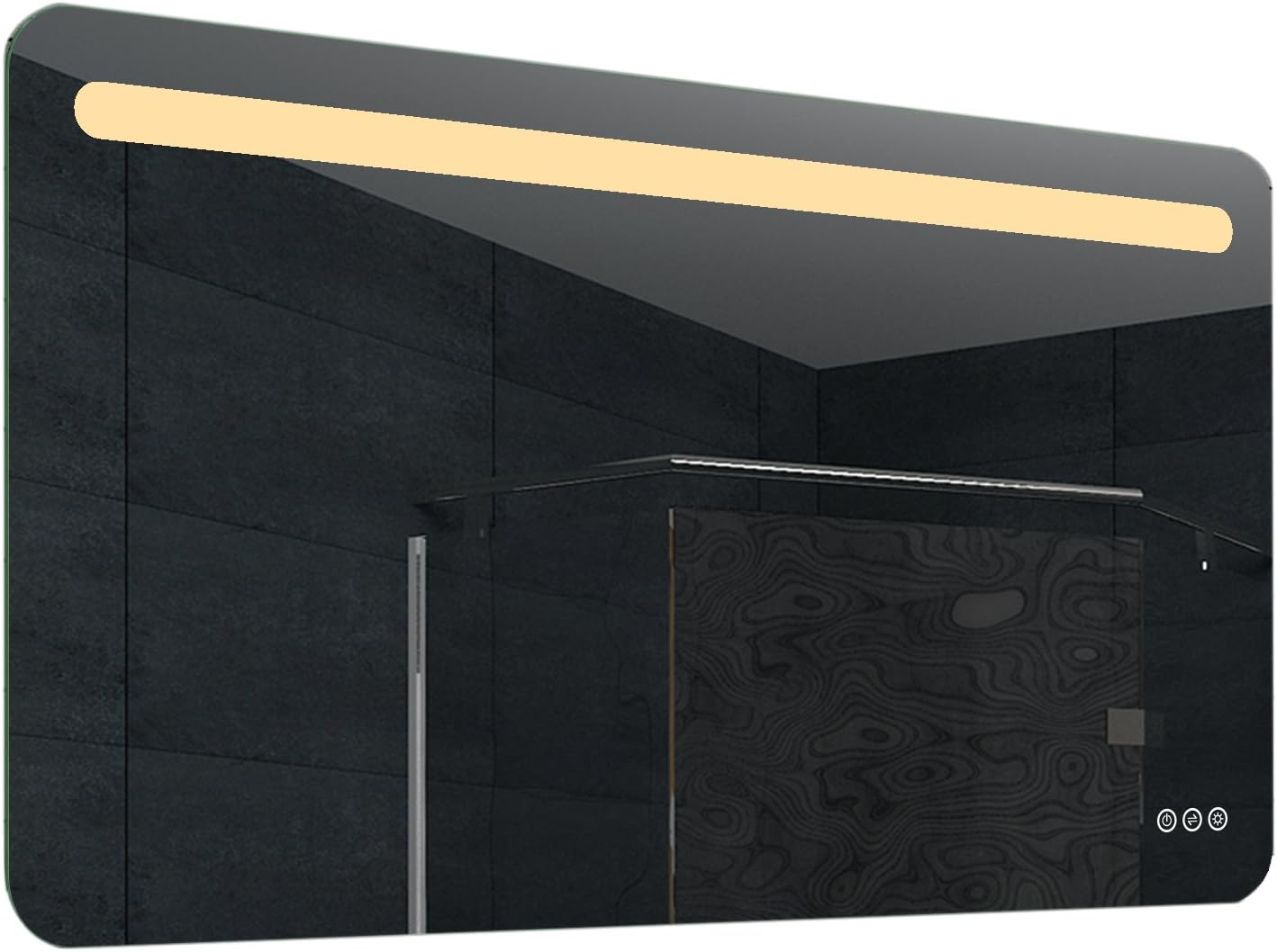 Exclusive Discount 80% Offer Lux-Aqua LED Bathroom Mirror, Glass, Aluminium, Glass, Aluminium, 120 x 65 x 3 cm