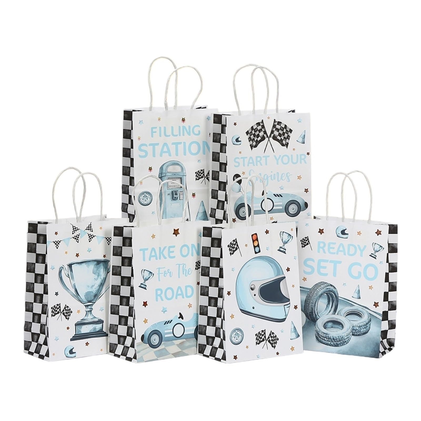 24 Stück Rennwagen-Papiertragetaschen für Partys