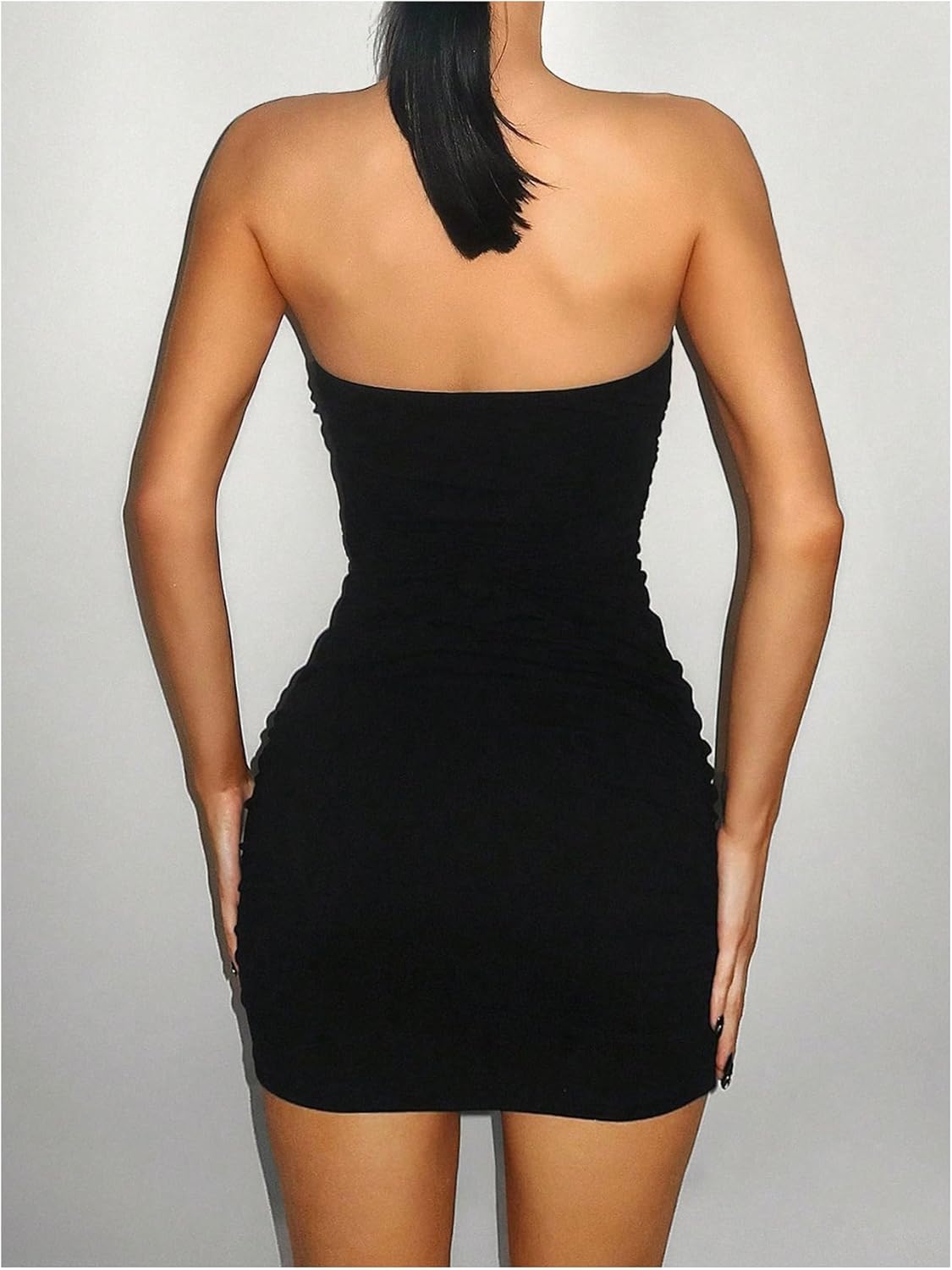 Floerns Women's Strapless Tube Top Bodycon Dress Sleeveless Club Party Mini Dresses - Image 3