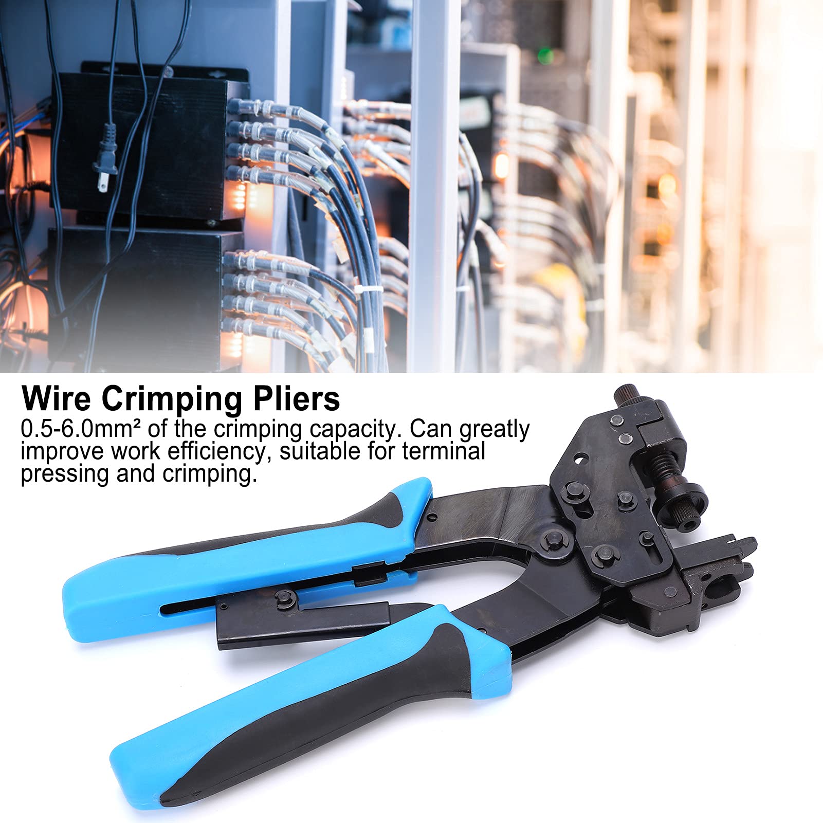 TL - Pinza per crimpare terminali H510B, attrezzo manuale per crimpare i fili, pinza per crimpare connettori di cavi da 0,5 a 6,0 mm² con impugnatura ergonomica per terminali da 20
