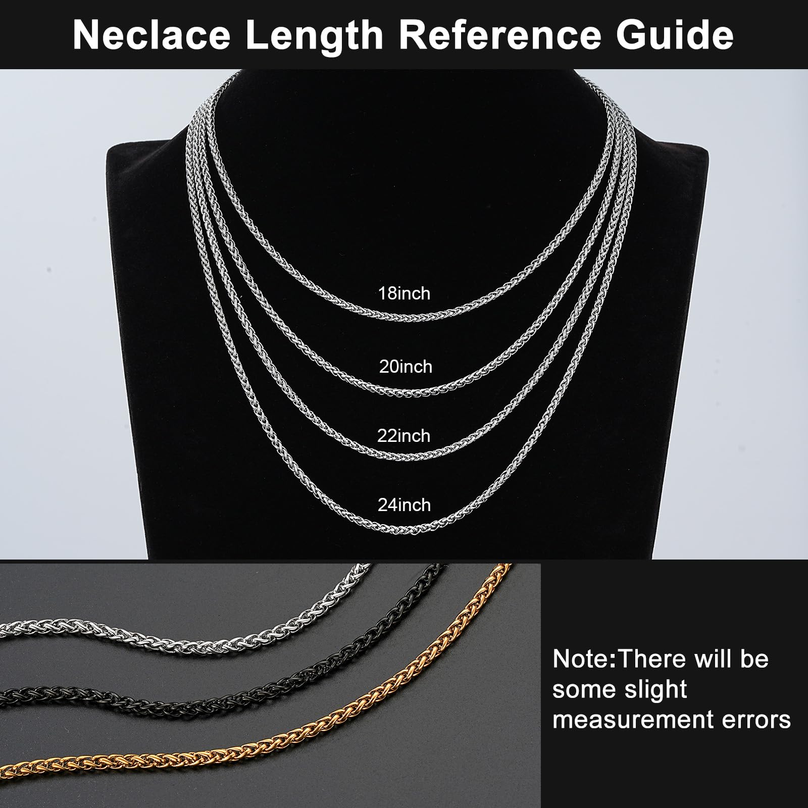 Esmoly Collana Uomo Catenina Necklace for Men Acciaio Inossidabile Cuban Chain Regalo Uomo Ragazzo