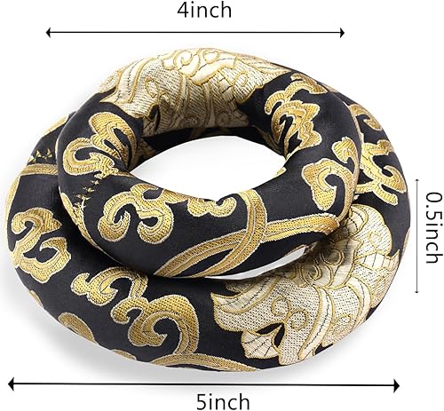 Miniatura 3 de Cojín de anillo de brocado de seda para cuencos tibetanos 100% hecho a mano de Nepal