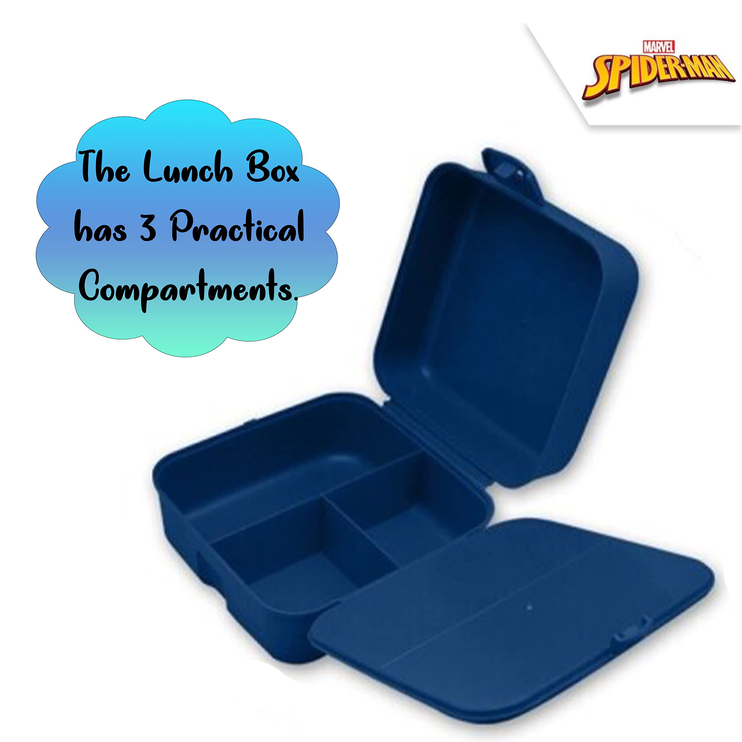 HOVUK Spiderman Boîte à Déjeuner 14 Cm, 3 Compartiments, Boîte à