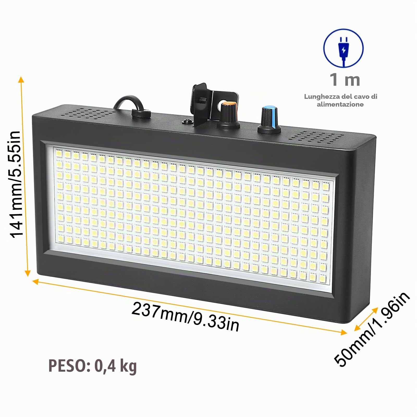 270 Led Strobo Discoteca Luce Stroboscopica Ritmo Musica per Casa, Mini Led Strobe Lights Faretto Stroboscopico Bianco per Parties, Lampada Stroboscopiche Luci Bianca ad Intermittenza Stroboscopi