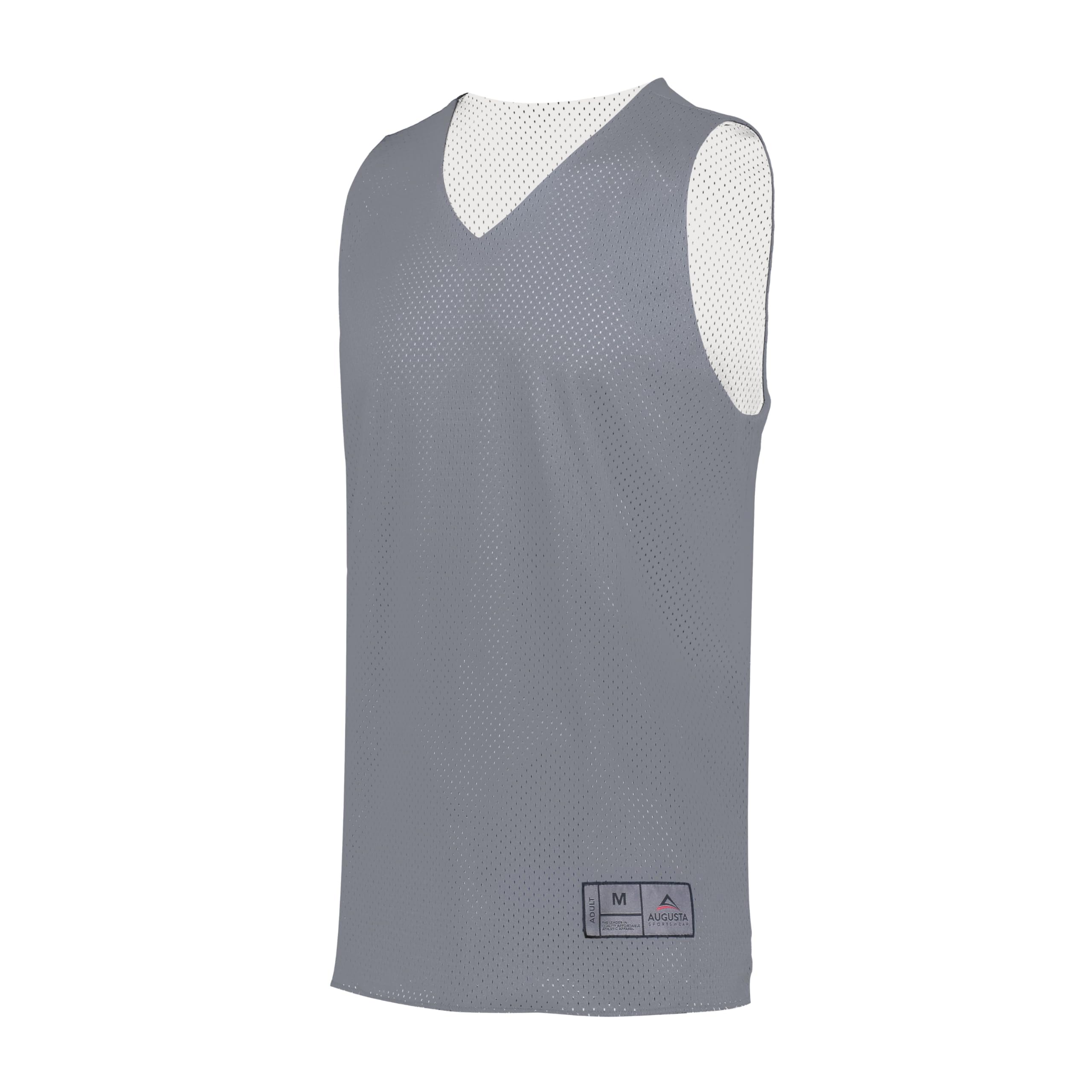 Augusta Sportswear Men's Standard Tricot Mesh Reversible Jersey 2.0, Graphite/White