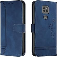 Case for Moto G9 Play, Leather Case with Magnetic, Flip Pouch Cover for Moto G9 Play Protection, Blue