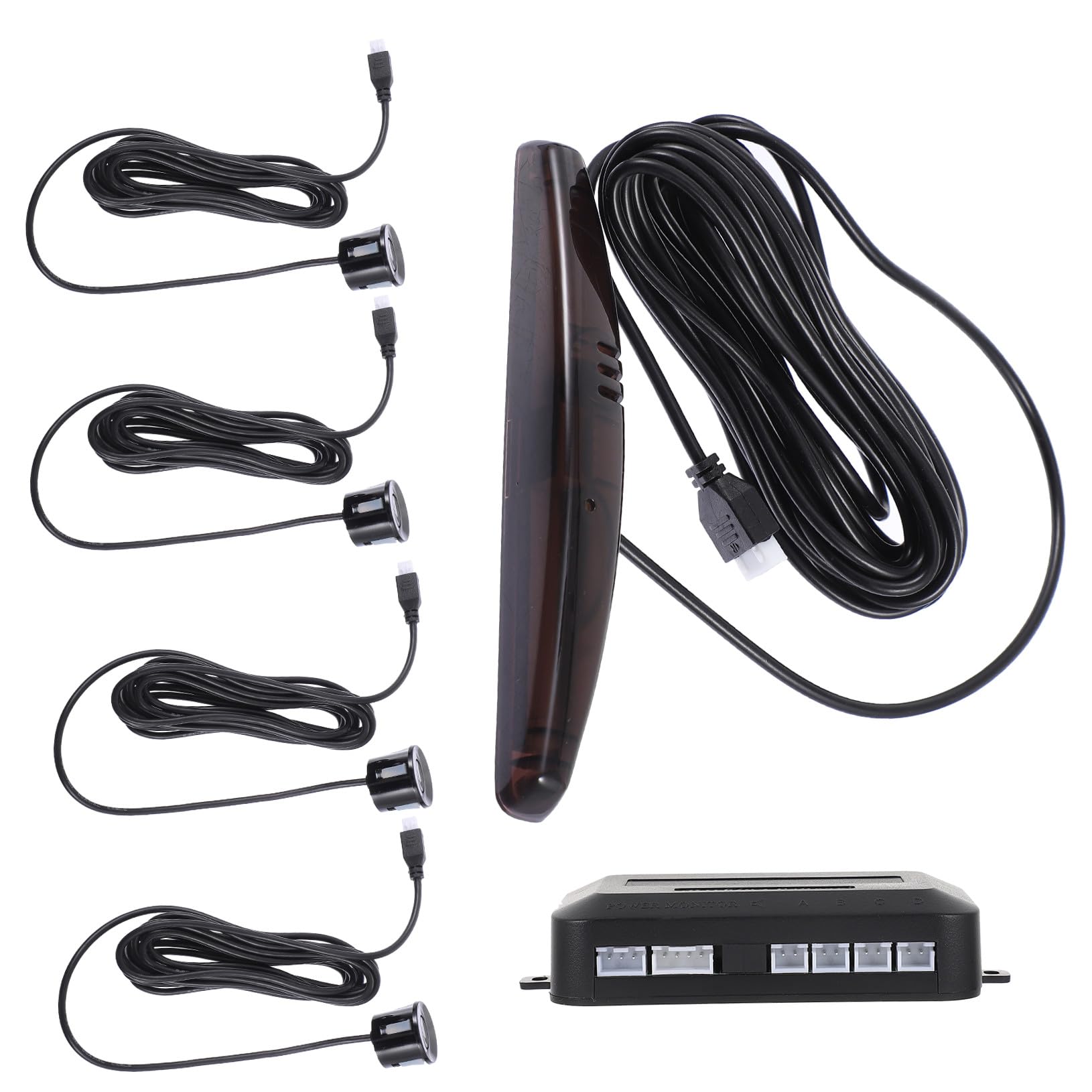 SOLUSTRE Sensore di Parcheggio LED per Auto, Allarme Acustico, Rilevamento Ostacoli Lato Sinistro-destro, Attivazione Automatica, Abs Nero, Kit