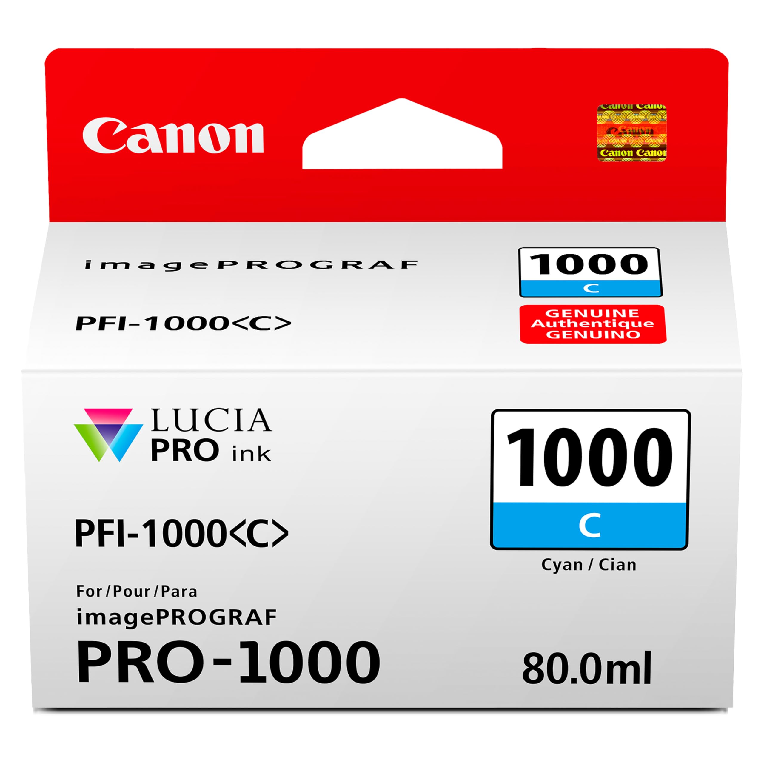 Amazon.com: Canon PFI-1000 Genuine Cyan Ink Tank, Compatible with