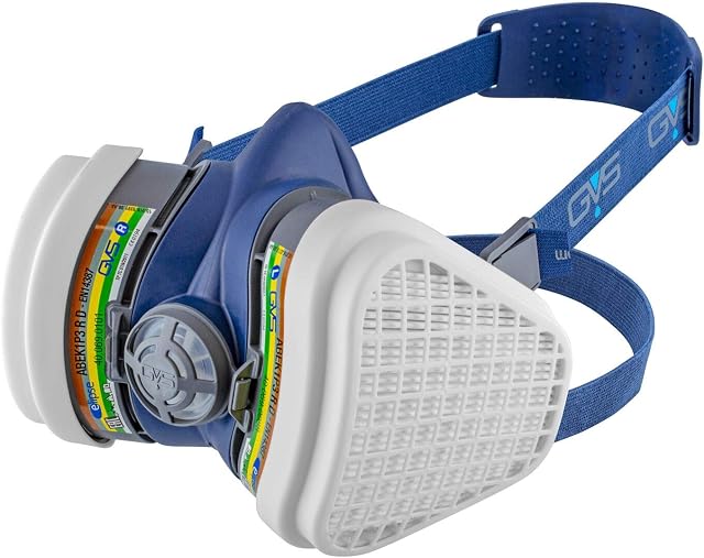 GVS SPR491 Elipse Mask with ABEK1P3 Filters for Multiple Gases, Vapours and Dust, Blue, M/L