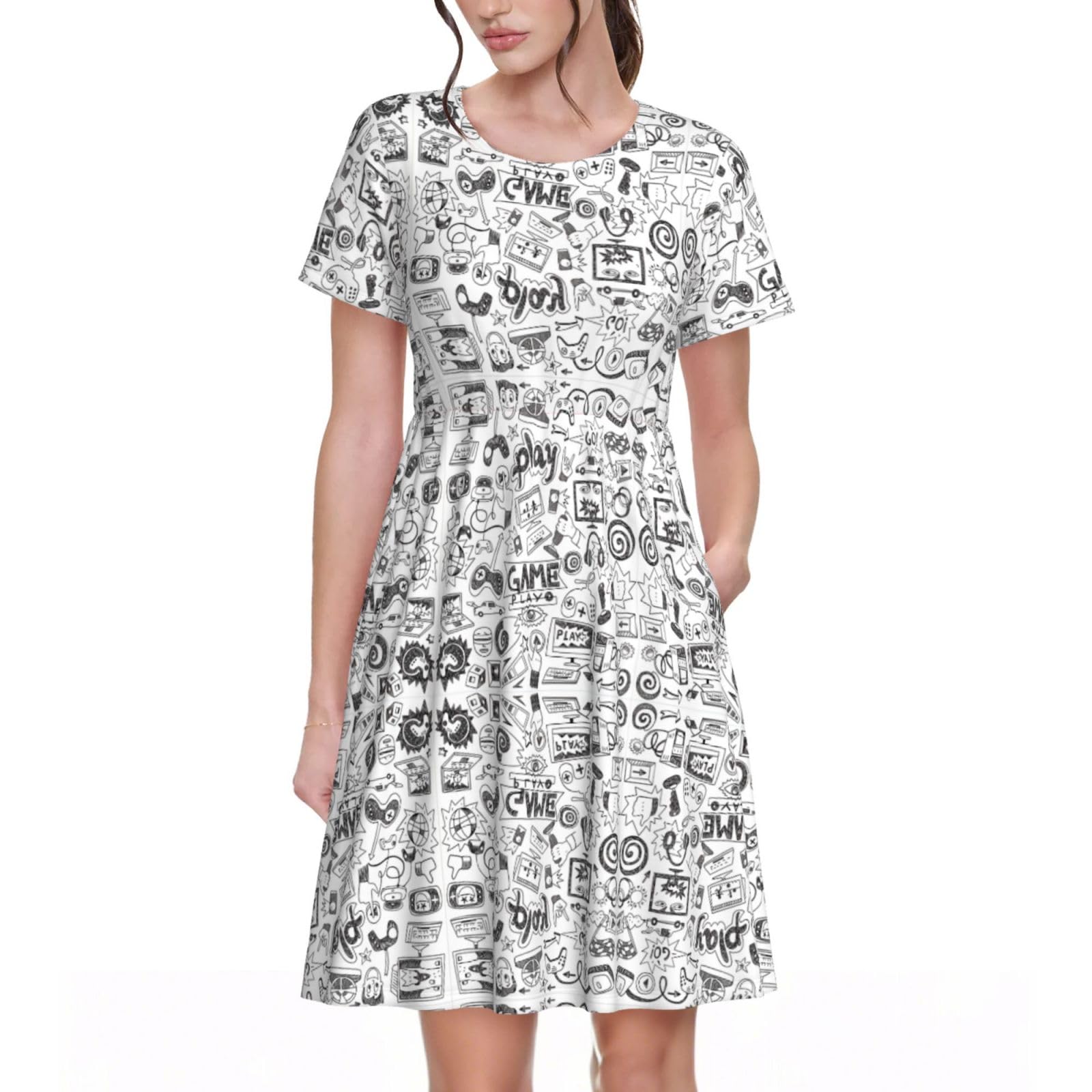 Jupe trapèze rétro avec poches pour un look confortable - 8