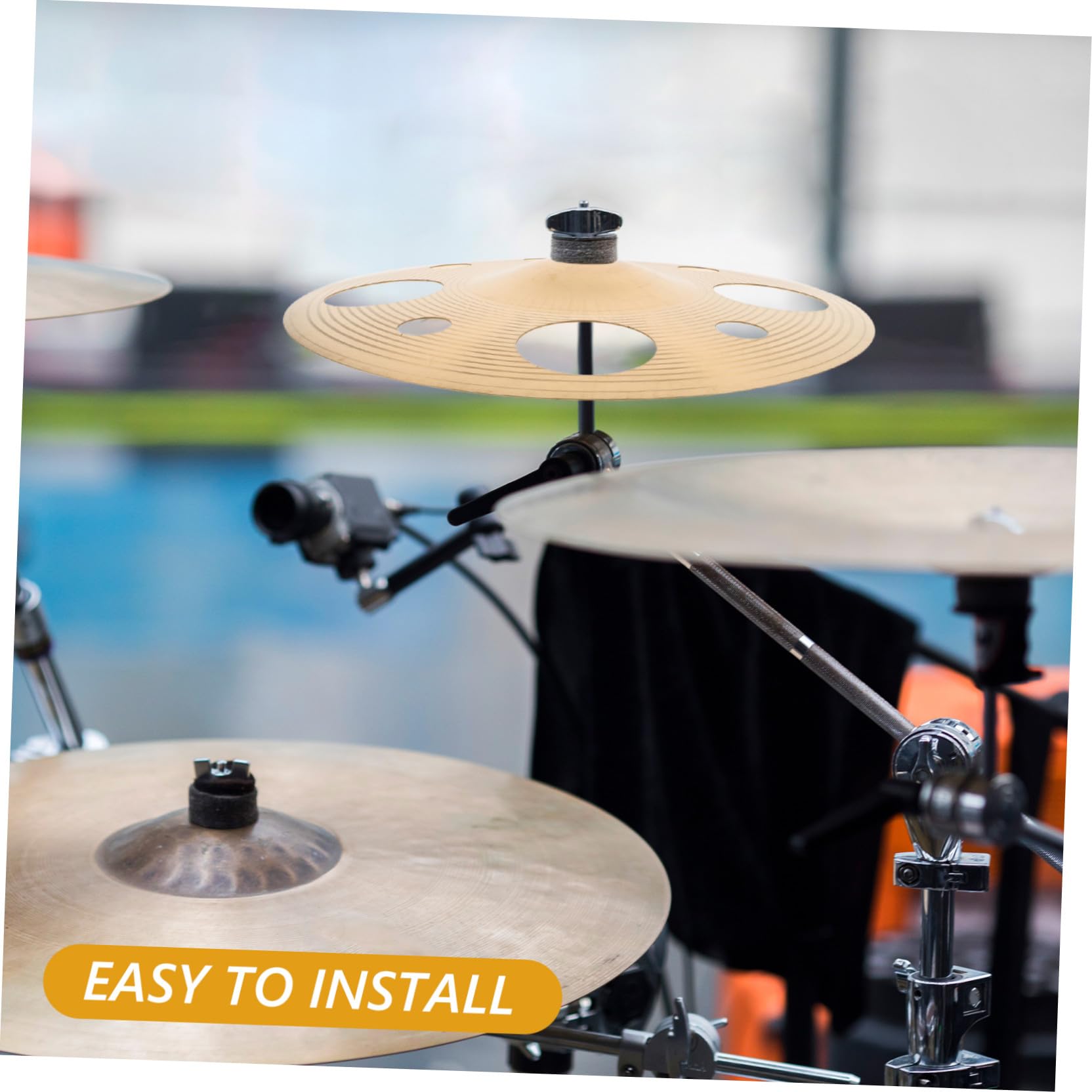 TOPBATHY Trommelbecken Mit Loch 9 Zoll Goldenes Effektbecken Aus Legierung Für Percussion Splash-Becken Mit Wasserklang Leichtes Handbecken Für Bühne Musikunterricht Und Outdoor