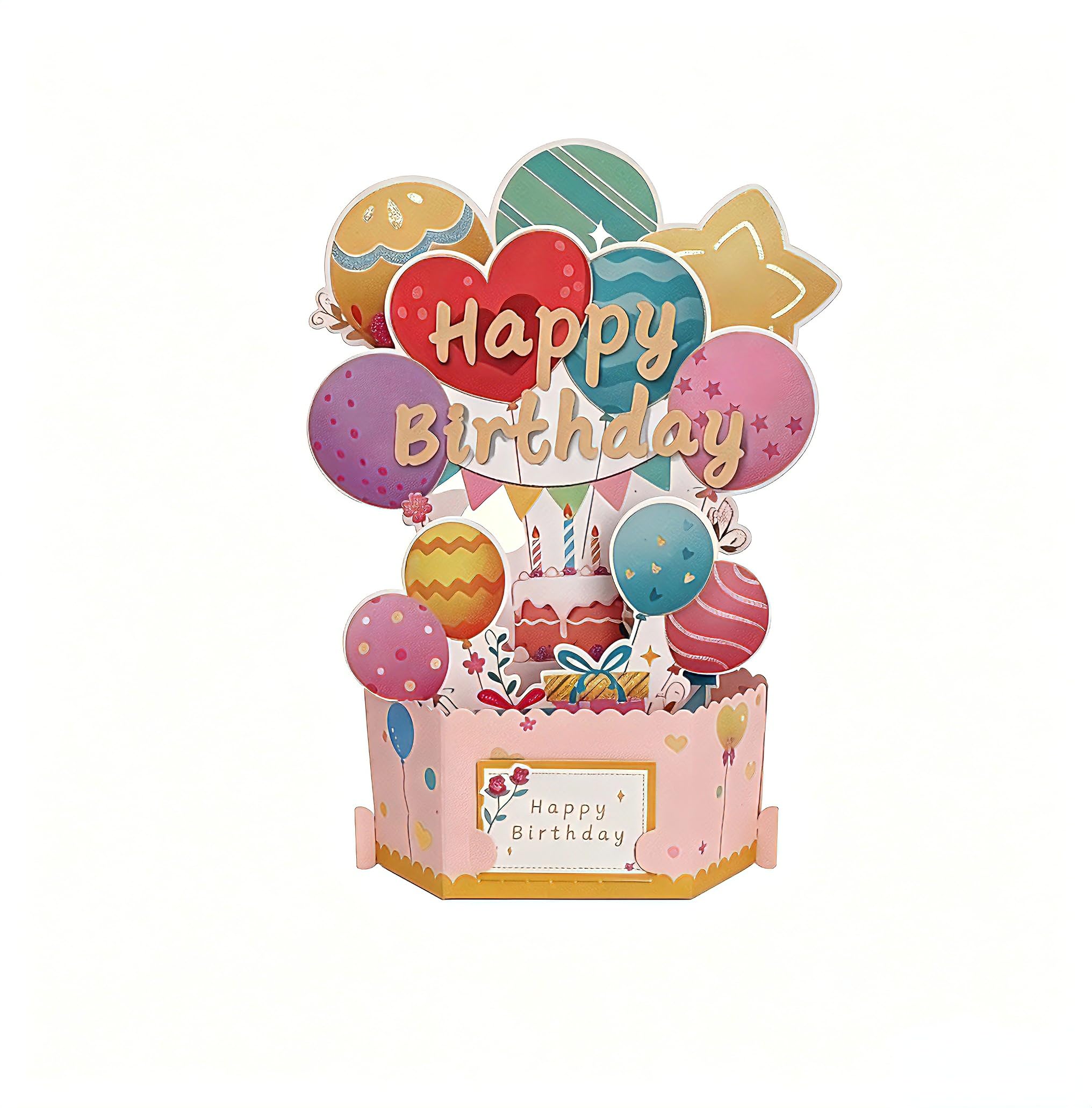 iBestgol 3D Pop Up Birthday Greeting Card Balloon Bouquet with 2 Note Cards โ image 1