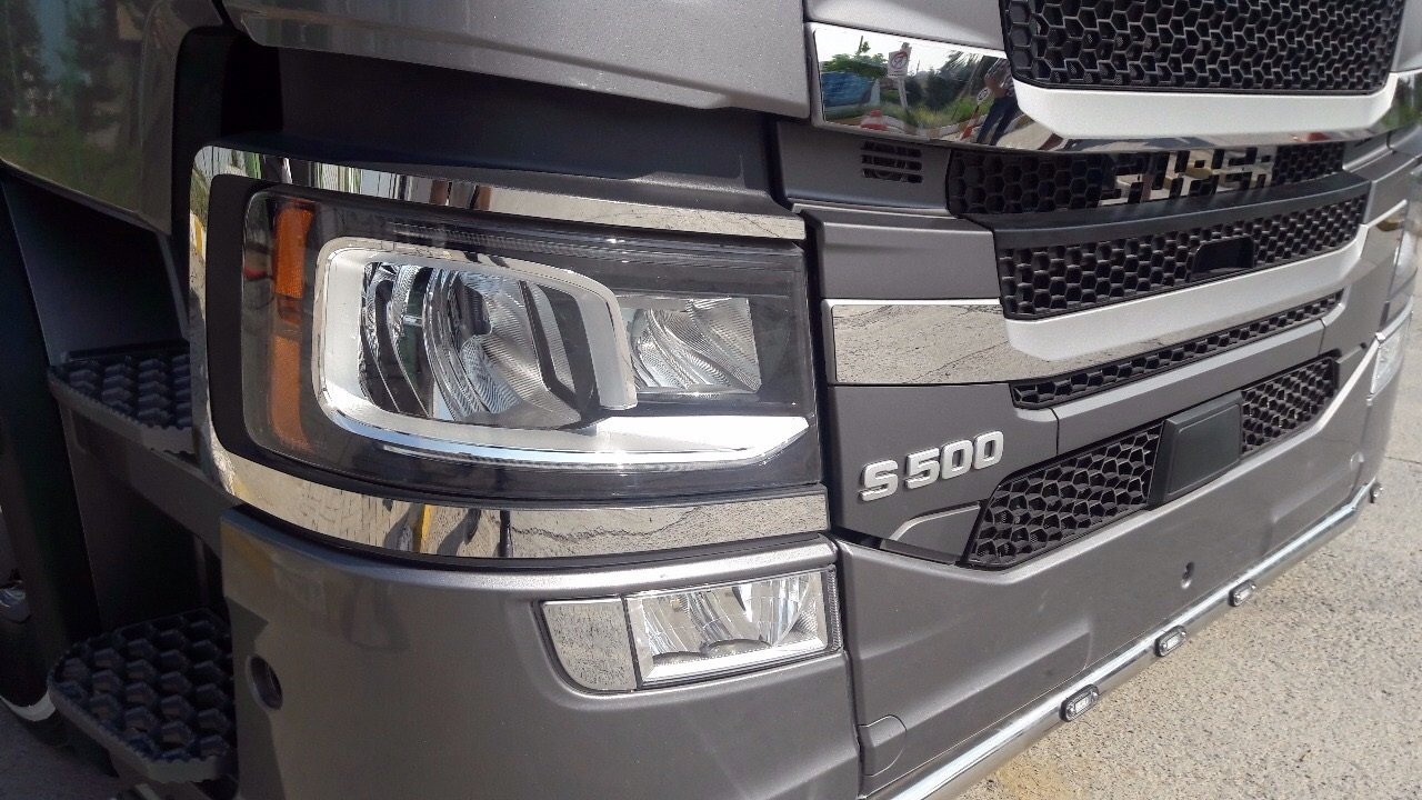 24/7Auto 2 fanali anteriori sinistro e destro in acciaio inox per camion Scania serie S e R 2016+