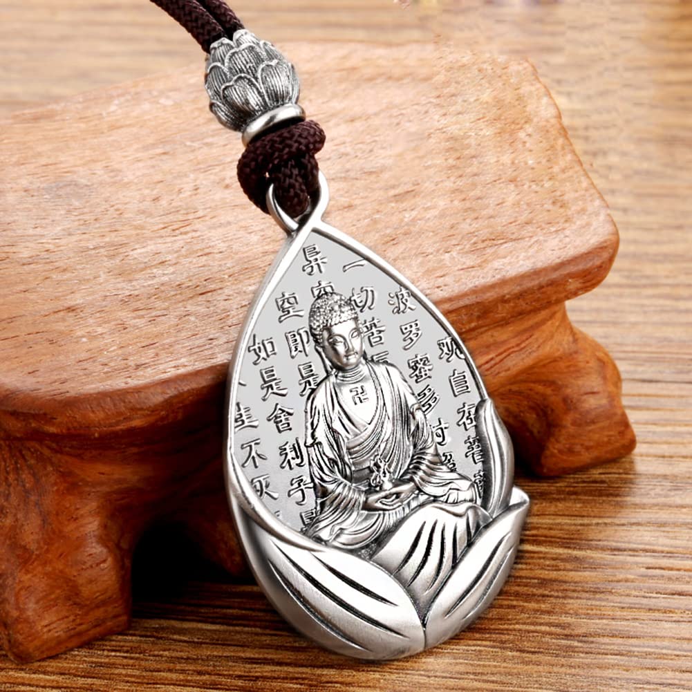 Collar Buda Plata De Ley 999 Colgante Amuleto Bodhisattva Joyería De Moda Salud Pacífica para Vacaciones Regalos para El Hogar Prevenir La Alergia, B
