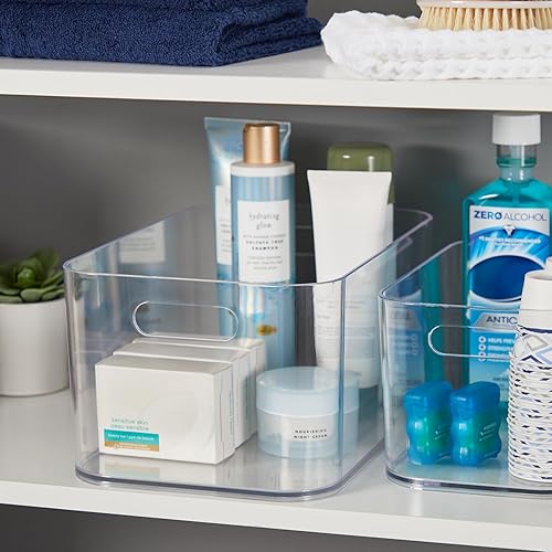 Miniatura 6 de STORi Bliss - Organizador de plástico transparente con compartimento abierto de 12 x 8 pulgadas, contenedor rectangular para maquillaje y tocador,