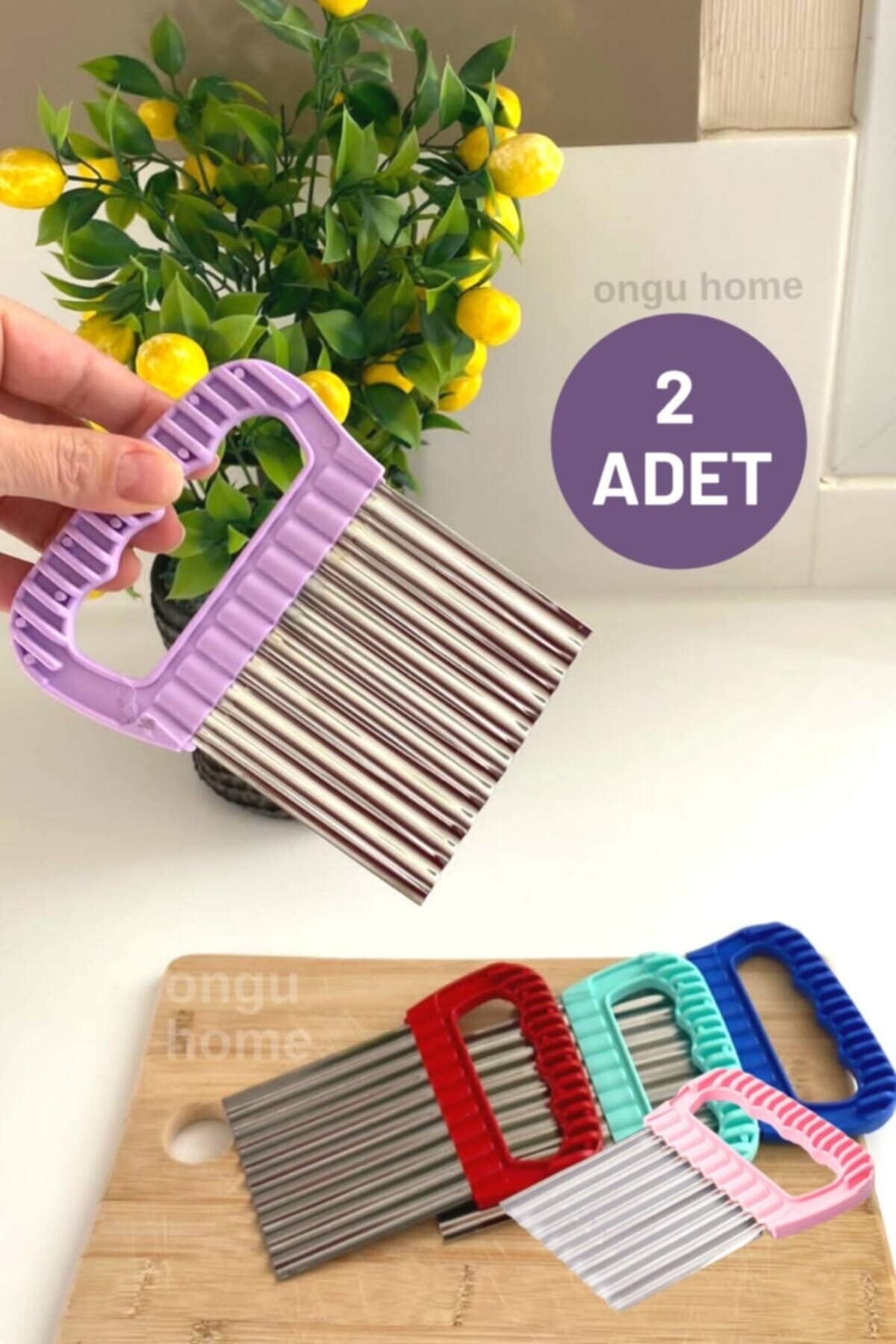 safestore 2'li Cips Patates Doğrayıcı Şekilli Kesici Çelik Patates Meyve Ve Sebze Doğrama Bıçağı