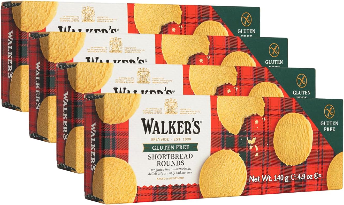 Walkers Shortbread GlutenFree Shortbread, Rounds, 4.9 Ounce (Pack of 6