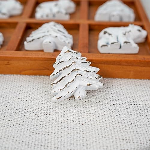 Miniatura 5 de NIKKY HOME Cabin Tic Tac Toe Tablero de juego de madera rústico decoración de mesa auxiliar lindo oso árbol decorativo de madera juego de viaje para