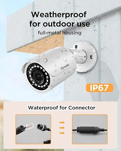 Miniatura 5 de Sistema de cámara de seguridad NVR de 5 MP, 6 cámaras IP PoE con cable para exteriores con micrófono, detección de personas AI, NVR de 8 canales de