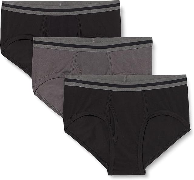 Amazon Brand - find. Men's Cotton Stretch Briefs, Pack of 5, Black (Black X3, Charcoal X2), XL, Label:XL