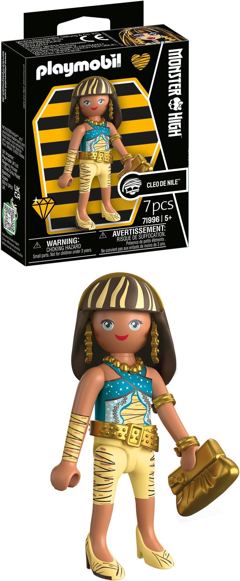 PLAYMOBIL | Monster High | Cleo de Nile | Figure set for mystical role play and Halloween parties | With Egyptian accessories | Ideal for children from 4 years | 71996