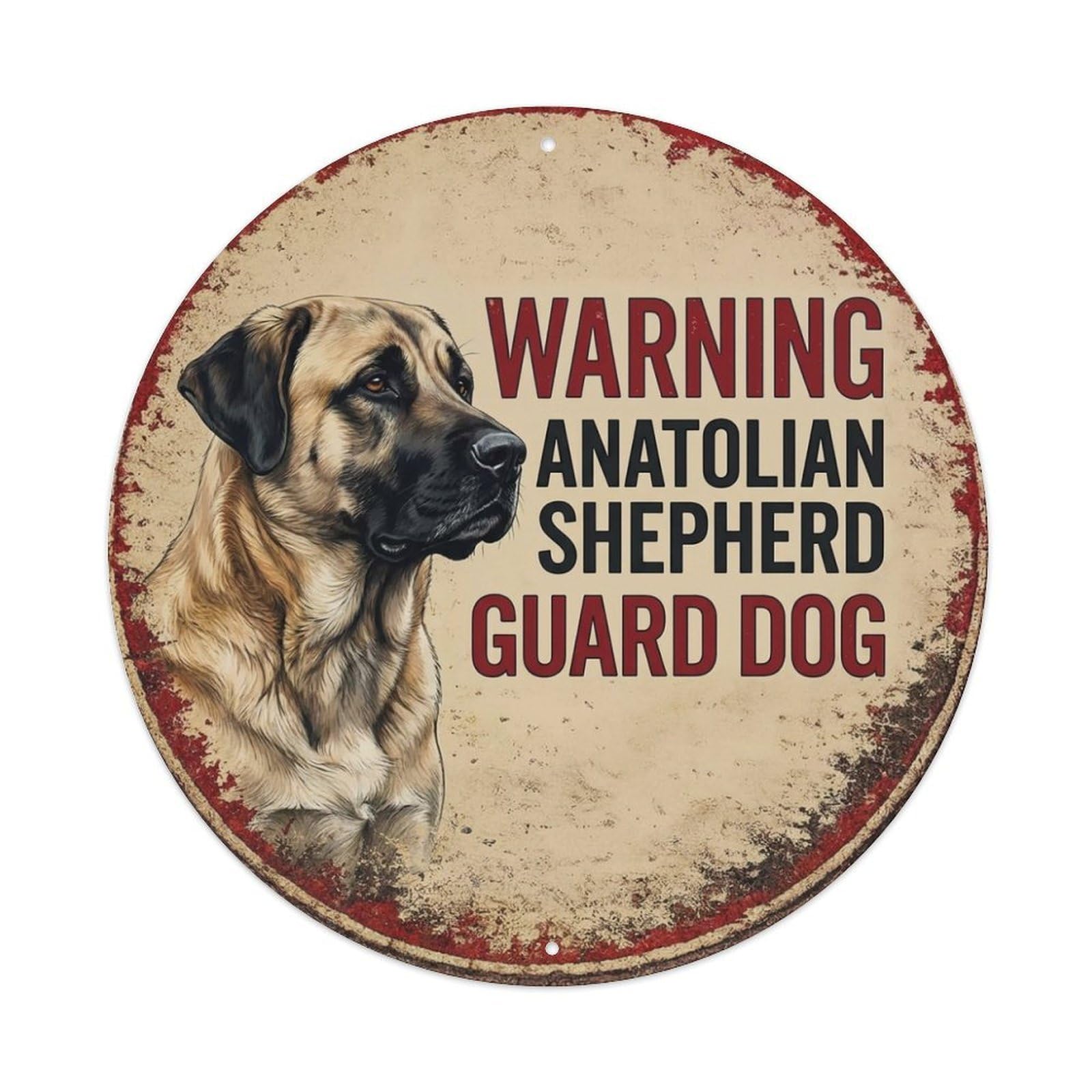 Tgrcjimh Style Metal Tin Sign Vintage Warning Anatolian Shepherd