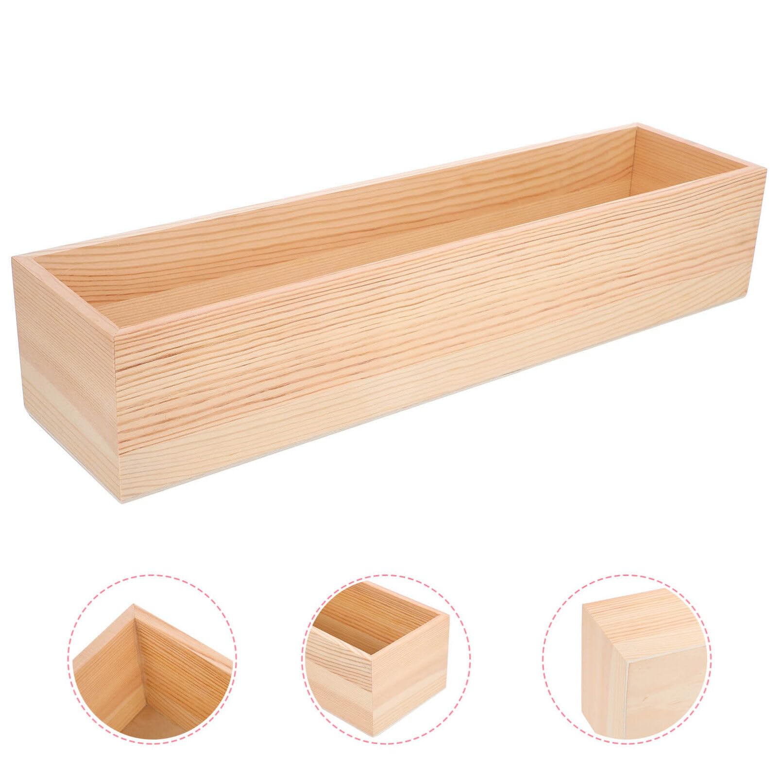 Caja caja de almacenamiento de madera sin tapa caixas arrumação storage box jardineras cuadradas macetero de flores contenedor de madera organizador de manualidades té