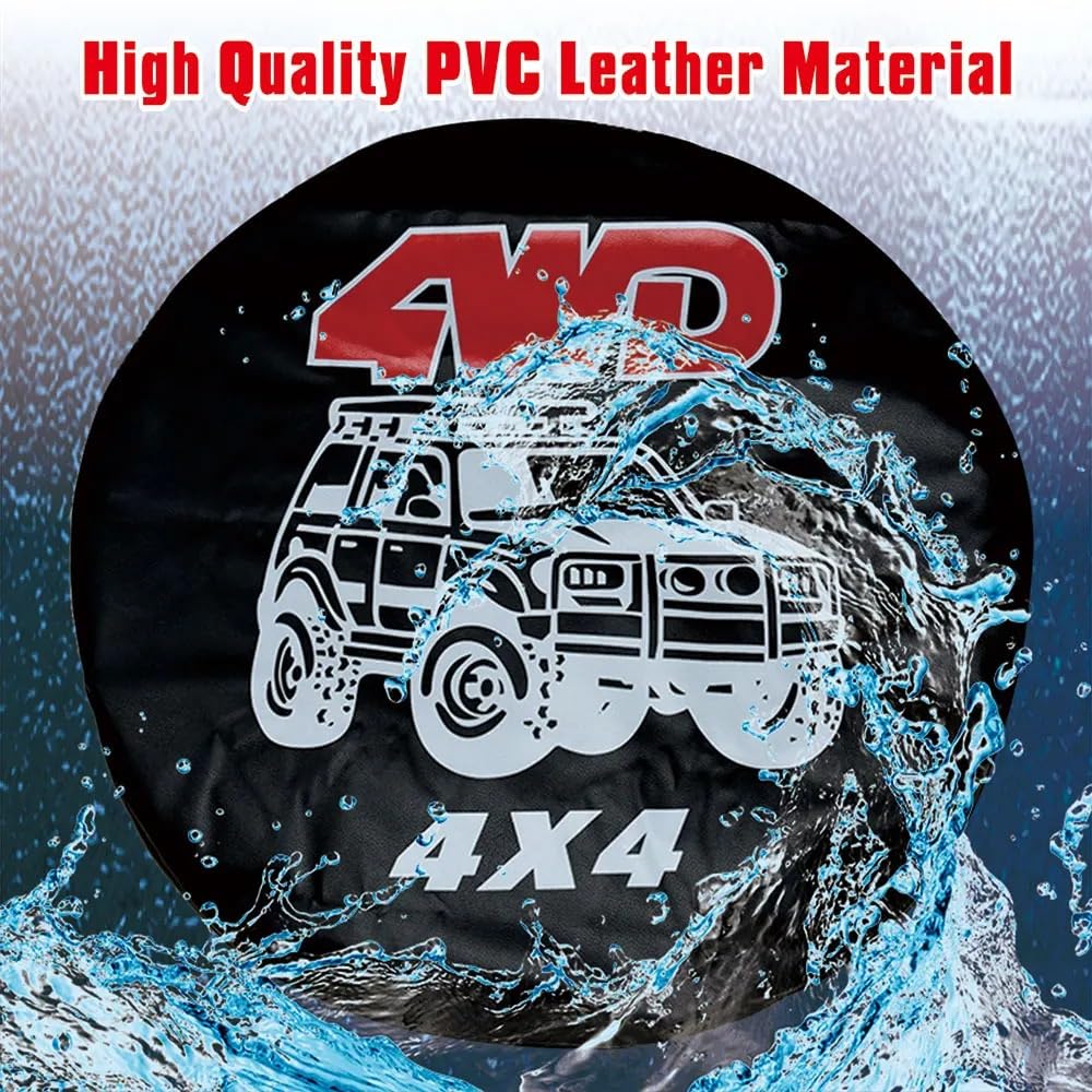 Reifen Aufbewahrung 14" 15" 16" 17" Zoll 4WD 4x4 PVC Leder Ersatzrad Reifenhülle Tasche Tasche Schutz Autoreifen(17inch)