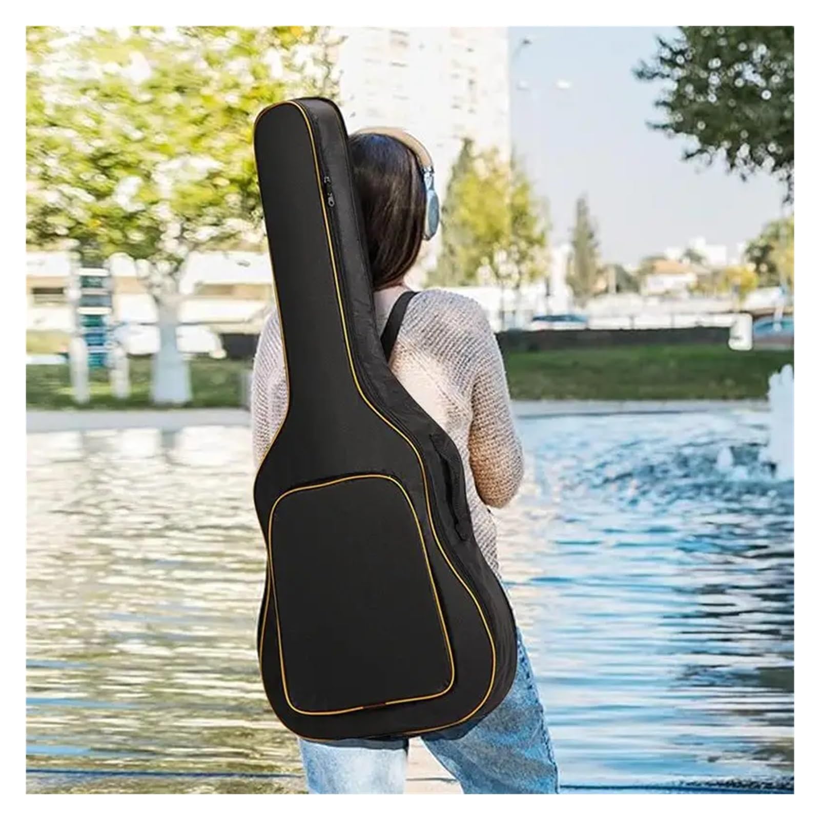 Funda Guitarra Bolsa de Guitarra Impermeable Tela Oxford Gruesa for clásica, con Hombro Acolchado 0,19 Pulgadas