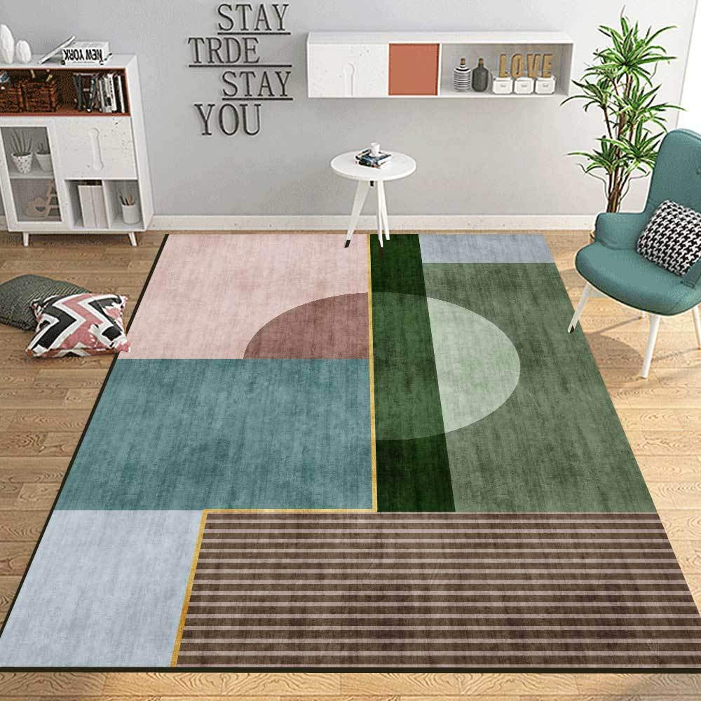 Tapis Salon 160X230 Vert Clair Tapis Chambre Adulte,Decoration Chambre,Antidérapant Tapis Salle À Manger,Grand Tapis Salon,Lavable À L'huile Et Résistant Aux Taches