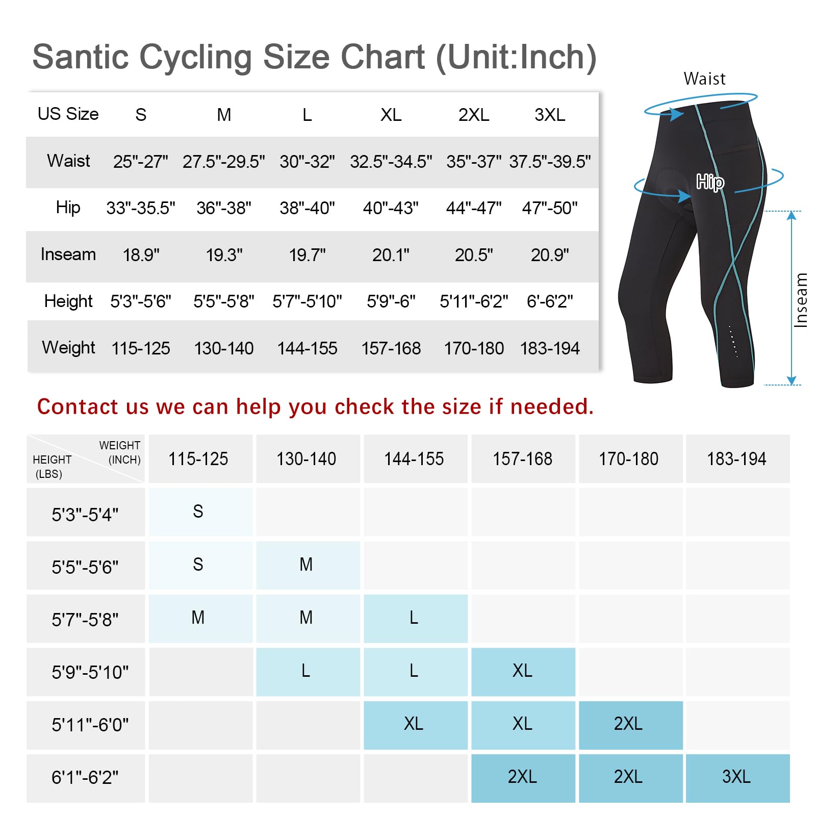 Santic Pantacourt de cyclisme rembourré 4D pour femme