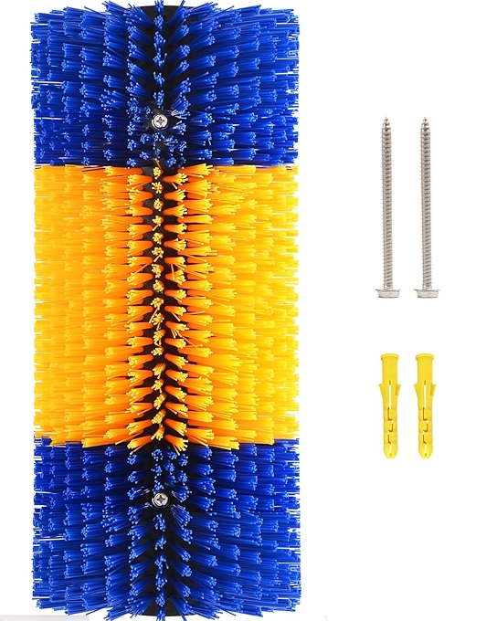 牲畜按摩刮刷套件 - 舒缓背部瘙痒，适用于马、牛、羊、猪（蓝色）