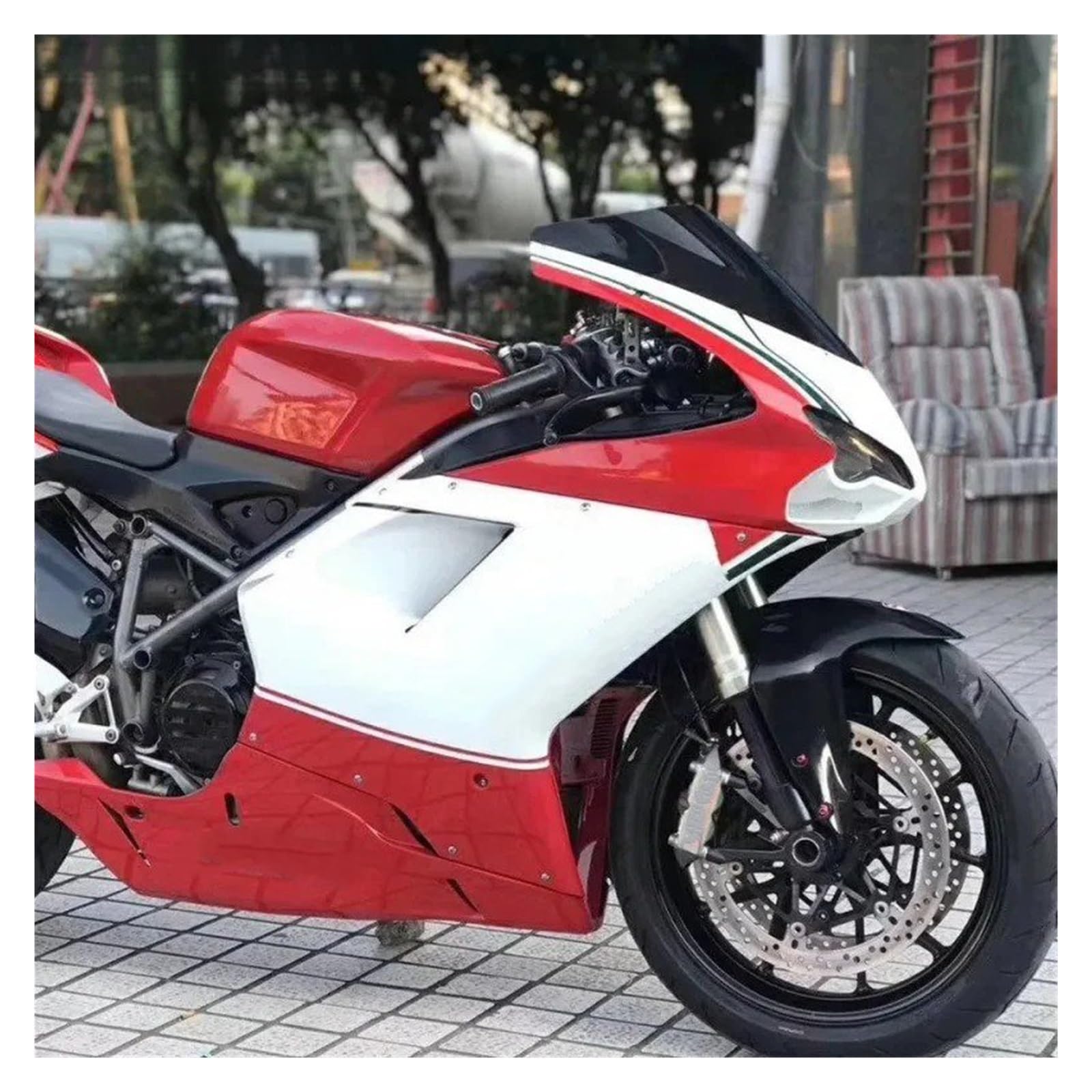 Déflecteur Universel De Pare-Brise Moto pour Ducati 848 1098 1198 1098s 1198s Moto Double Bulle Pare-Brise Déflecteurs De Vent Noir Clair(Smoke)