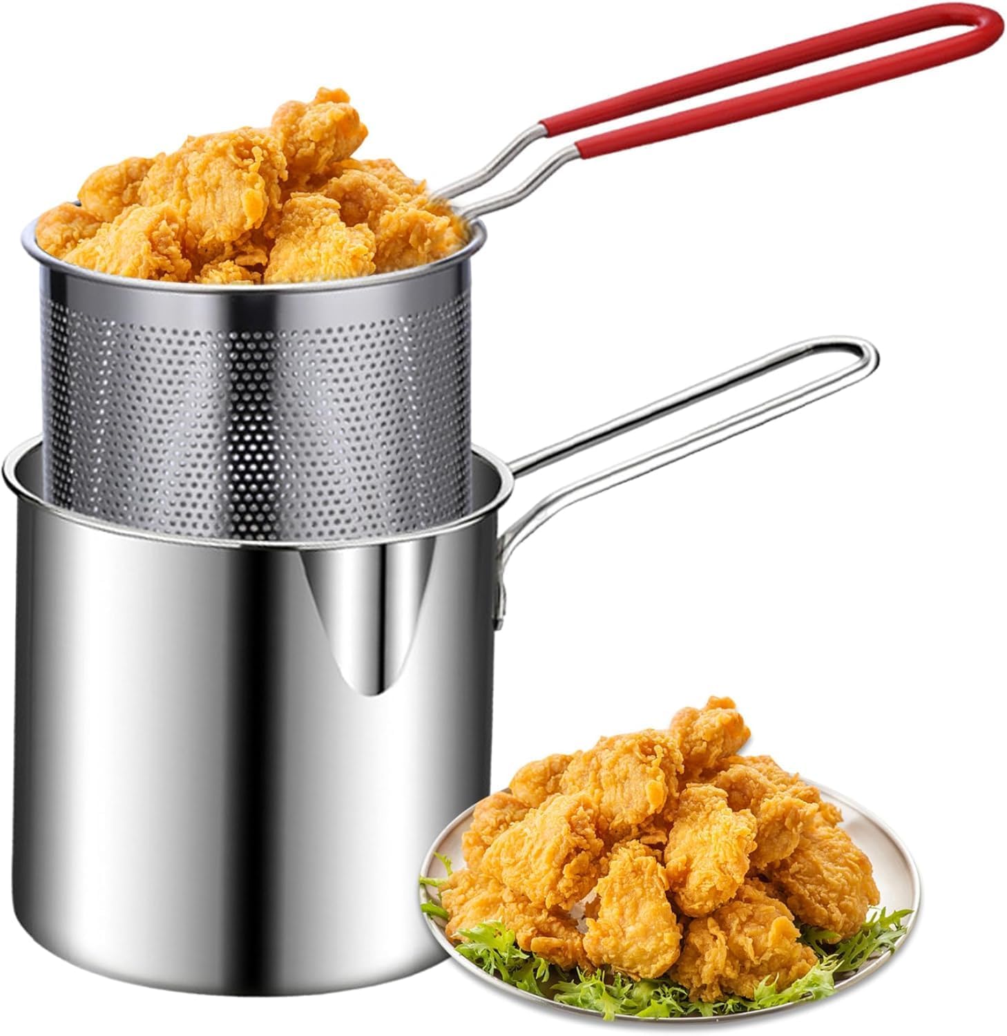 See full amazon price history chart for click2shop Small Deep Frying Pot with Strainer Basket - 1200ml Stainless Steel Pan with Handle | Ideal for Frying French Fries, Chicken Wings, Shrimp, Fish, Boiling Butter, and Pasta (1 Piece) click2shop Small Deep Frying Pot with Strainer Basket - 1200ml Stainless Steel Pan with Handle | Ideal for Frying French Fries, Chicken Wings, Shrimp, Fish, Boiling Butter, and Pasta (1 Piece) (B0DCBLBP36) Amazon Price History, Amazon Price Tracker