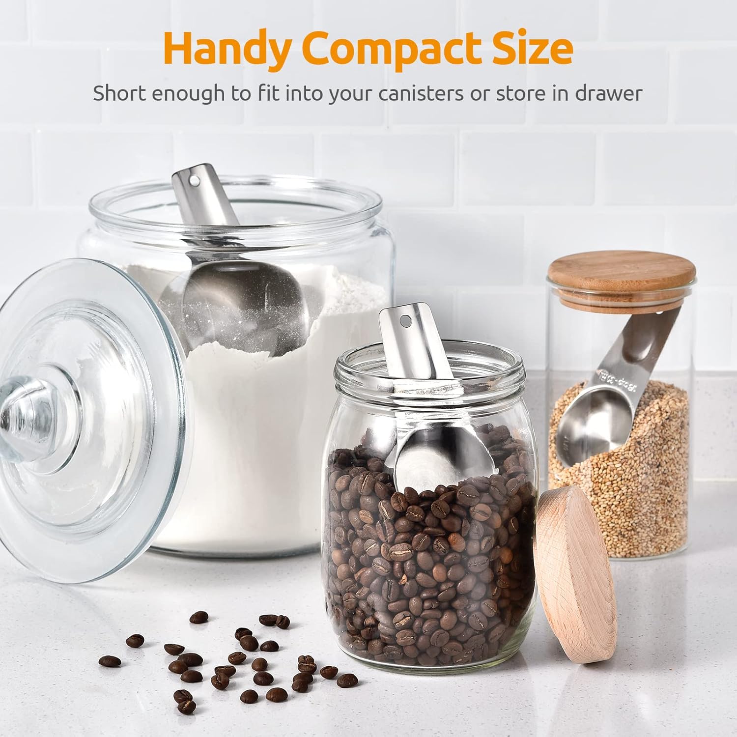 Measuring Cups: U-Taste 18/8 Stainless Steel Measuring Cups Set of 7-Piece: 1/8 Cup, 1/4 Cup, 1/3 Cup, 1/2 Cup, 2/3 Cup, 3/4 Cup, 1 Cup Dry and Liquid Ingredients