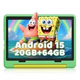 Kids Tablet,Android 15 Tablet with HD Display,10.1 inch,Parental Control & Kids Mode, Octa-Core, GMS Certified,20GB RAM 64GB ROM,1TB Expandable, 5000mAh Battery, Dual Camera, Protective Case,Green